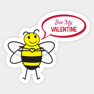 Bee my Valentine Cute bee illustration Sticker